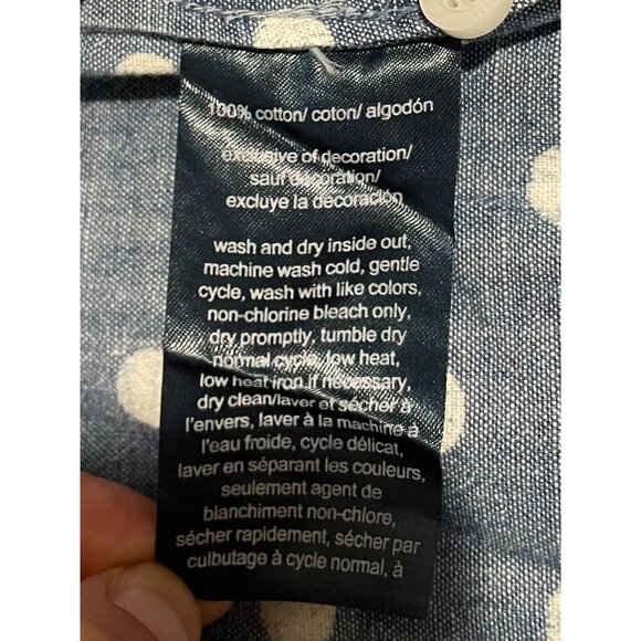 Tommy Hilfiger Womens Polka Dot Sleeveless Button-Down Shirt L/G - Picture 9 of 14